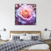 Schöne, detaillierte Rose Leinwanddruck (Insitu (Schlafzimmer))