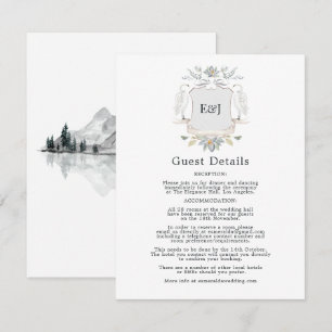 Schöne Details zur eleganten Seehochzeit für Gäste Begleitkarte