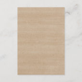 Schöne Details zur Hochzeit, rustikale schwarze Ti Begleitkarte (Rückseite)