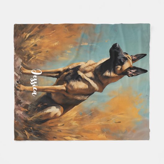 Schöne deutsche Malinois Fleecedecke (Vorderseite (Horizontal))