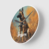 Schöne deutsche Malinois Runde Wanduhr (Winkel)