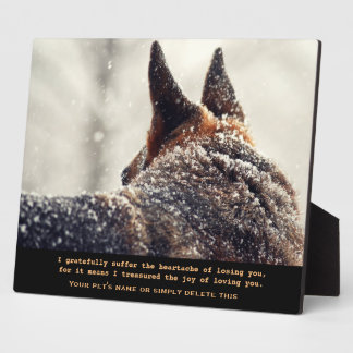 Schöne Deutsche Schäferhund-Haustier-Gedenktafel Fotoplatte