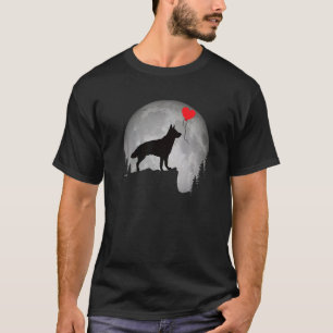 Schöne Deutsche Schäferhund-Silhouette Mond Shep T-Shirt