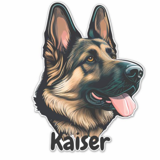 Schöne Deutsche Schäferin Aufkleber (Vorderseite)