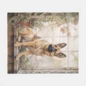 Schöne Deutsche Schäferin Fleecedecke (Vorderseite (Horizontal))