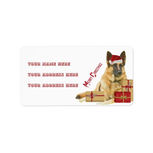 Schöne deutsche Shepherd Holiday Address Labels Adressaufkleber (Vorne)