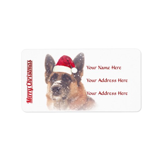 Schöne deutsche Shepherd Holiday Address Labels Adressaufkleber (Vorne)