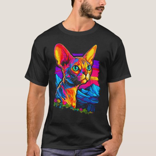 Schöne Devon Rex Katze T-Shirt (Vorderseite)