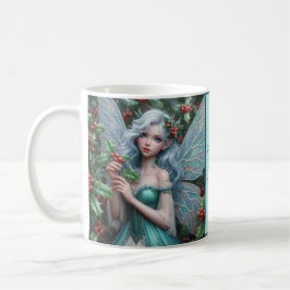Schöne Dezember Fairy in Holly Kaffeetasse