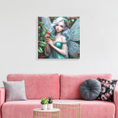 Schöne Dezember Fairy in Holly Leinwanddruck (Insitu (Wohnzimmer))