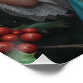 Schöne Dezember Fairy in Holly Poster (Ecke)