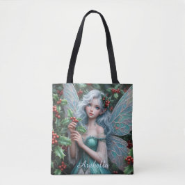 Schöne Dezember Fairy in Holly Tasche