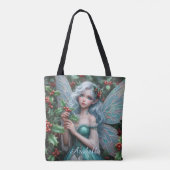 Schöne Dezember Fairy in Holly Tasche (Rückseite)