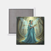Schöne Dezember Türkis Fairy Magnet (Vorderseite/Rückseite)