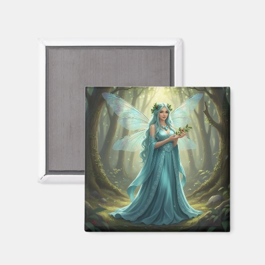 Schöne Dezember Türkis Fairy Magnet (Vorderseite/Rückseite)
