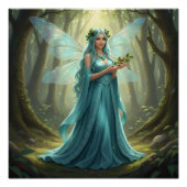 Schöne Dezember Türkis Fairy Poster (Vorderseite)