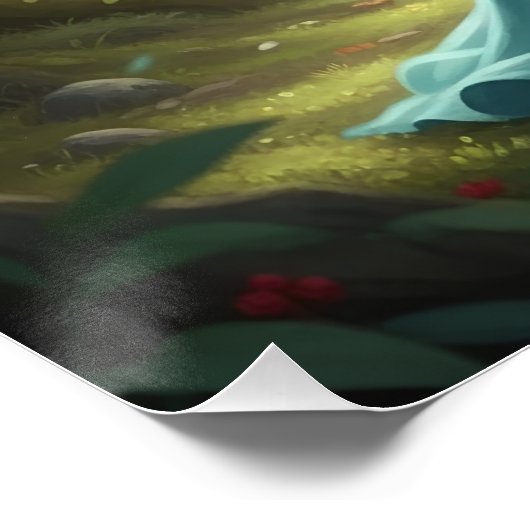 Schöne Dezember Türkis Fairy Poster (Ecke)