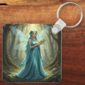 Schöne Dezember Türkis Fairy Schlüsselanhänger (Rückseite)
