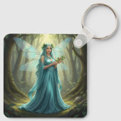 Schöne Dezember Türkis Fairy Schlüsselanhänger (Rückseite)