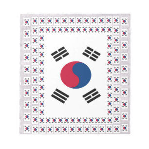 Schöne diagonale koreanische Flagge: Eine unendlic Notizblock