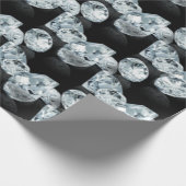 Schöne Diamanten schwarze Glasur Geschenkpapier (Ecke)