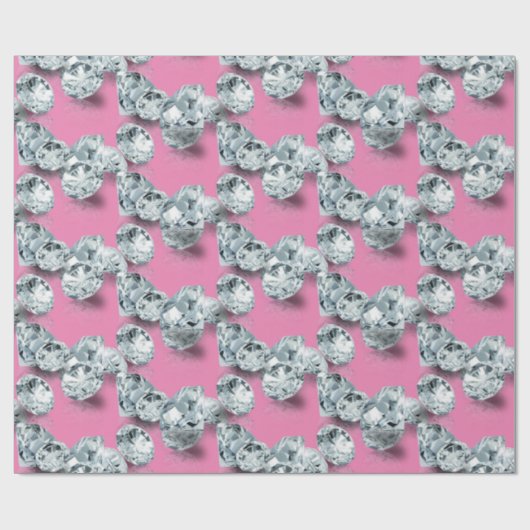 Schöne Diamanten weiche rosa Glasur Geschenkpapier (Flach)