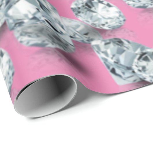 Schöne Diamanten weiche rosa Glasur Geschenkpapier (Rolleneckpunkt)