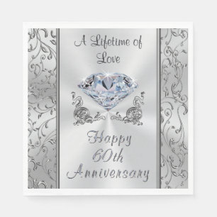 Schöne Diamantene 60. Hochzeitstagsservietten Serviette
