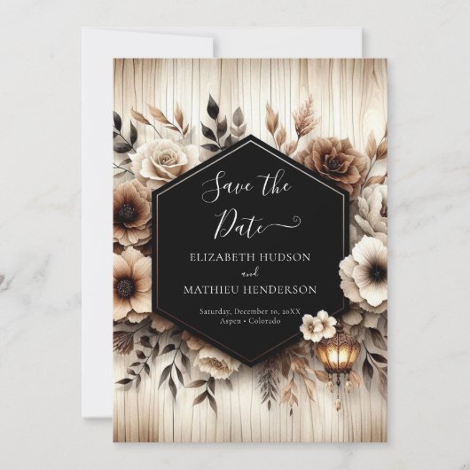 Schöne digitale Rustikale Hochzeit Save The Date (Vorderseite)