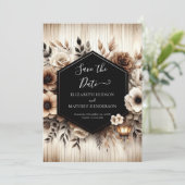 Schöne digitale Rustikale Hochzeit Save The Date (Stehend Vorderseite)