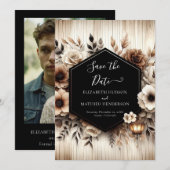 Schöne digitale Rustikale Hochzeit Save The Date (Vorne/Hinten)