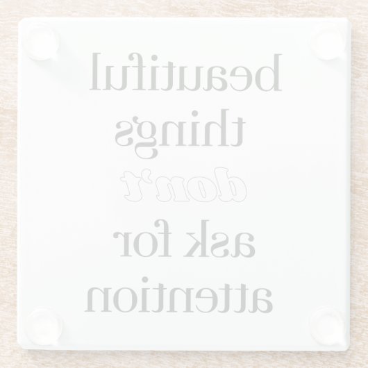 Schöne Dinge Glass Untersetzer (Rückseite)