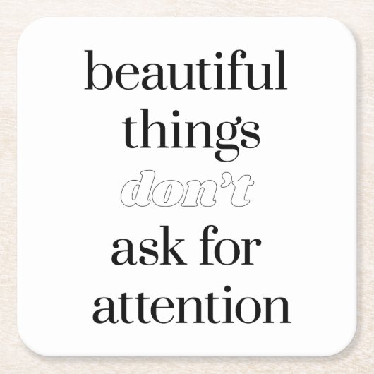 Schöne Dinge Papier Untersetzer (Vorderseite)