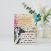 Schöne Dinge und Zitate Mixed Media Collage Postkarte (Stehend Vorderseite)
