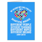 Schöne Diversity Mosaik Zitat Immigrationskarte (Vorne)