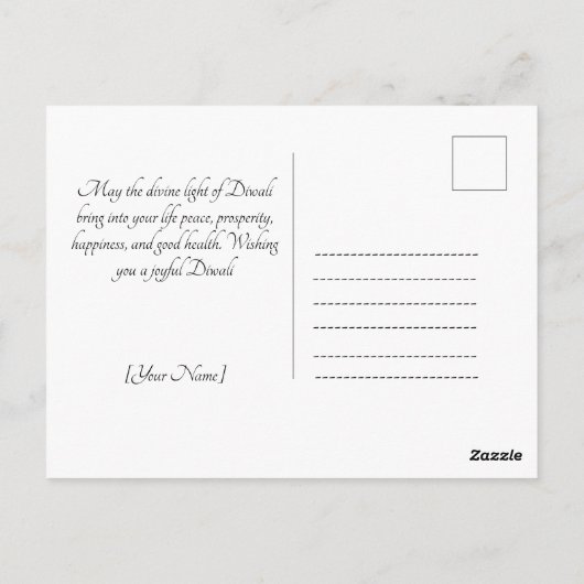 Schöne Diwali Postkarte (Rückseite)