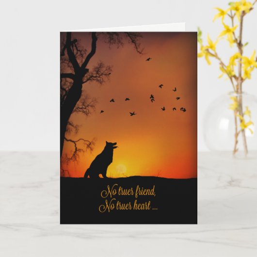 Schöne Dog Sympathy Card Karte (Gelbe Blume)