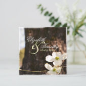 Schöne Dogwood Wedding Einladung v3 (Stehend Vorderseite)