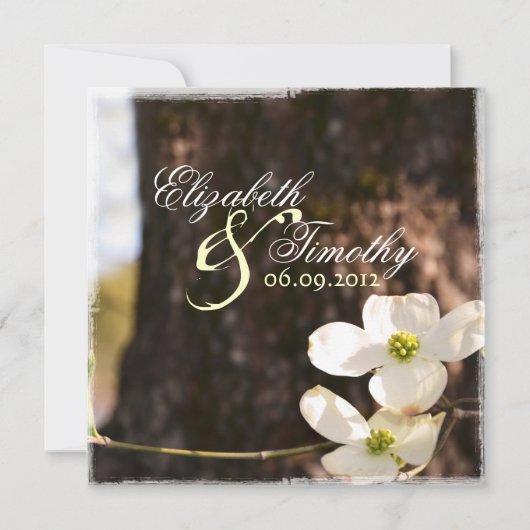 Schöne Dogwood Wedding Einladung v3 (Vorderseite)