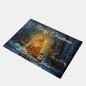 Schöne Dollars in einem Weihnachtswald Fußmatte (Schrägansicht)