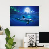 Schöne Dolphin Ocean Sea Schöne Kunst Poster (Heimbüro)
