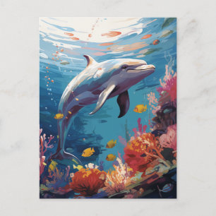 Schöne Dolphin Postcard Feiertagspostkarte