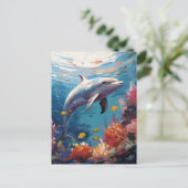 Schöne Dolphin Postcard Feiertagspostkarte (Stehend Vorderseite)