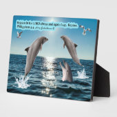Schöne Dolphin-Schrift Plaque Philippians 4:4 Fotoplatte (Seite)