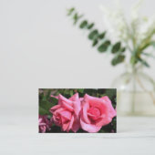 schöne doppelte perfekte heiße rosa Rose Blume Visitenkarte (Stehend Vorderseite)