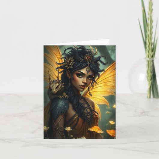 Schöne Drachenkarte Feiertagskarte (Vorderseite)