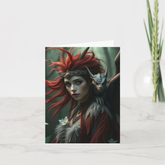 Schöne Drachenkarte Feiertagskarte (Vorderseite)