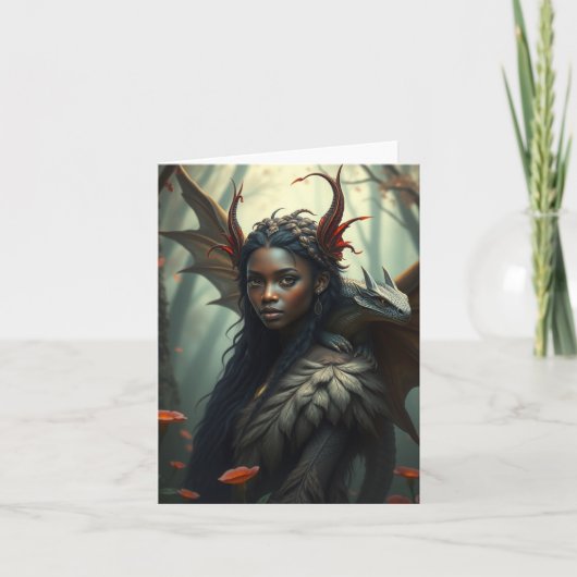 Schöne Drachenkarte Feiertagskarte (Vorderseite)