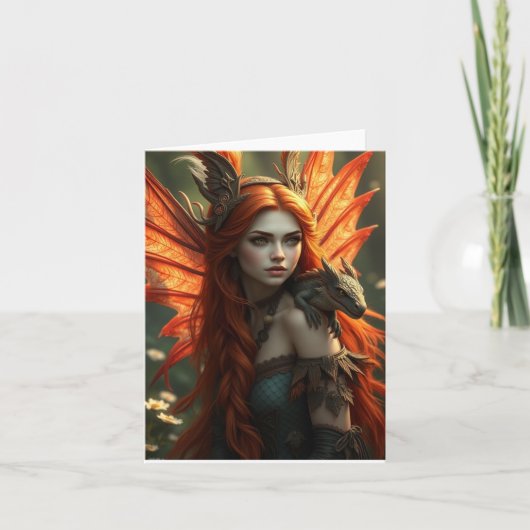 Schöne Drachenkarte Feiertagskarte (Vorderseite)