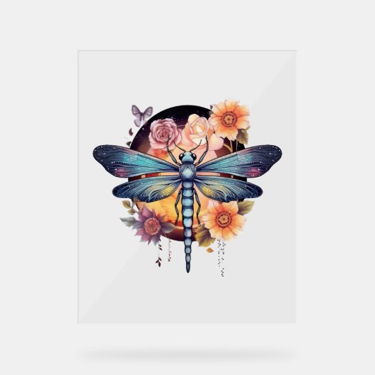 Schöne Dragonfly Acrylschild (Vorderseite)